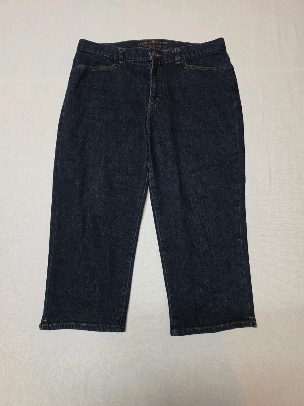 Lauren Jeans Co Ralph Lauren Womens Size 12 Dark Wash Stretch Straight Leg Jeans